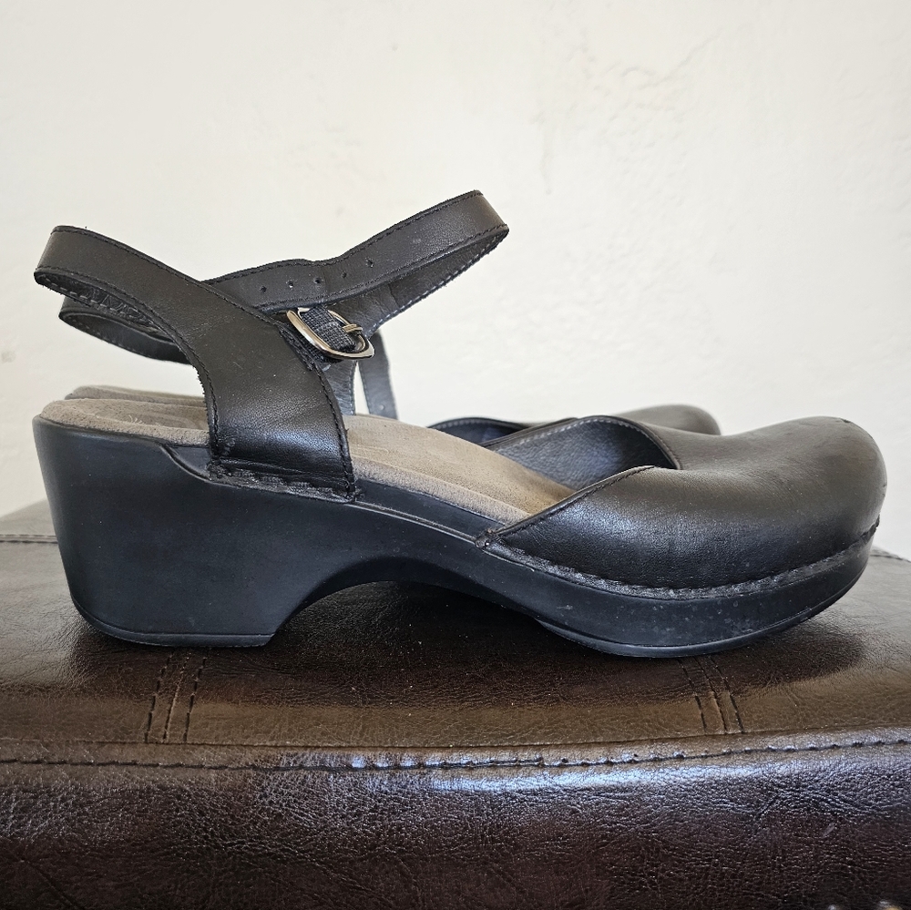 Dansko Black Leather Workwear Boho Slingback Mules Clogs sz EU 42 US 11.5 - Picture 4 of 10